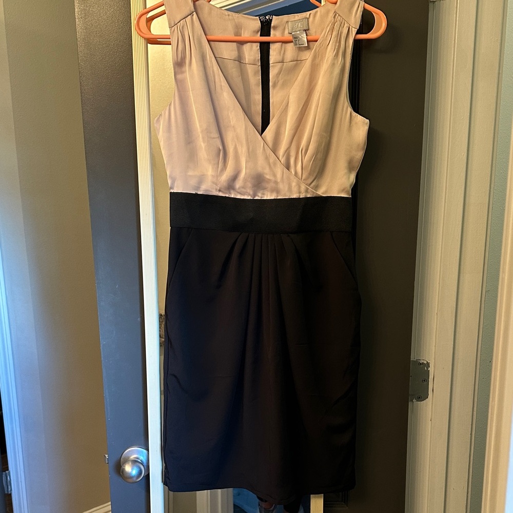 H&M Black and Cream Mini Dress